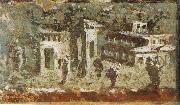 unknow artist Wall painting of houses at noon from Pompeii Spain oil painting reproduction